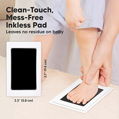 1pk Inkless Baby Hand and Footprint Kit, Mess Free Ink Pad (Jet Black, R) - color: Jet Black, size: 1-Pack, Regular 2.3" x 3.7"
