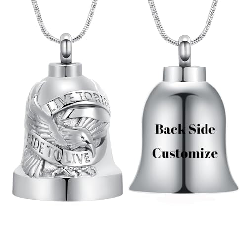 Eagle Love Cremation Keychain Bell Urn Necklaces for Ashes Keepsake Ash Pendant Memorial Urn Keychain Jewelry - color: Customize