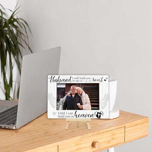 Memorial Gifts Loss of Husband, Sympathy Picture Frame, Remembrance Gifts Wooden Photo Frame with Easel, 4x6 Bereavement Picture Frame for Tabletop Display - G06 - style: Loss of Husband