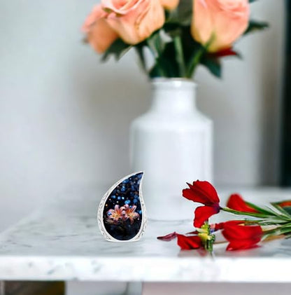 Lilies Aglow with Mystical Light - Teardrop Mini Urns for Adult Men's Ashes - 3 Inch, 2 Pcs - size: Keepsake-2