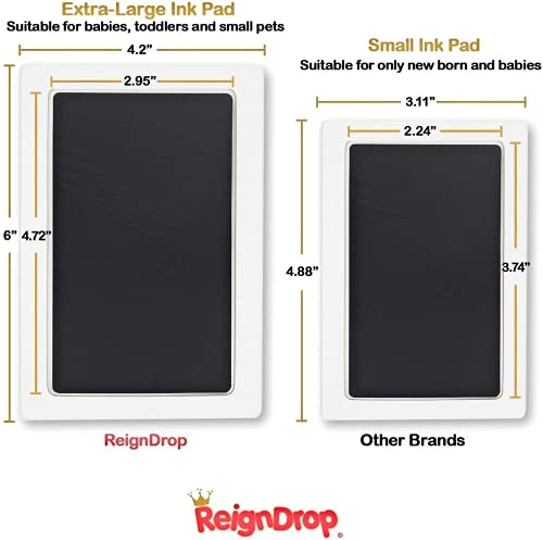 Inkless Large Clean Touch Ink Pad Kit for Baby Footprint, Handprint & Pet Paw Print - No Ink Mess, Clear Print, Smudge Resistant, Long Lasting, Baby Safe, Includes 2 Cardstock(Clean-Touch - Blue) - color: Clean-Touch - Blue