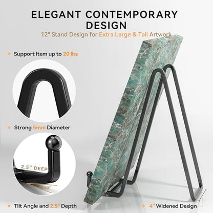 IPAME 12 Inch Large Plate Stands for Display - Metal Picture Frame Easel Stands for Plates, Books, Platters, Plaques, Decor (2 Pack) - size: 12 Inch