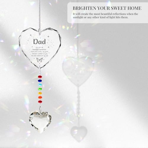 Hegelda Memorial Gifts for Loss of Dad Crystal Suncatcher Ornaments - style: DAD