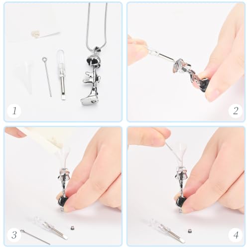Cremation Jewelry Military Shoes Hats Guns Urn Necklace for Ashes Stainless Steel Military Equipment Pendant Memorial Necklaces Ash Holder for Human Pets Keepsake Jewelry of Loved Ones with Fill Tool - color: Silver