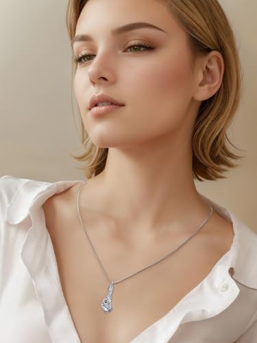 JKR Heart Urn Necklace for Ashes Crystal Keepsake Pendant Memorial Jewelry - style: Bee-Teardrop