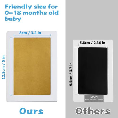 Baby Handprint and Footprint XL Size Kit,Baby Handprint Ink Pads,Gift | No Mess,2 Pcs Baby Handprint Ink Pads with Clean-Touch & 6 Imprint Cards Safe for Baby, Family Keepsake, Pet Paw,Gold - color: Gold