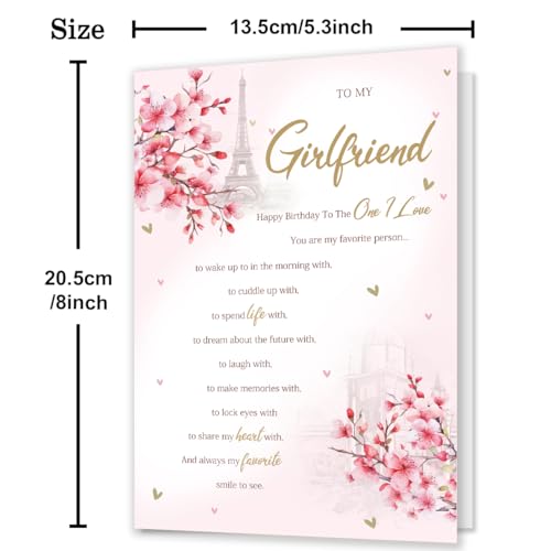 Girlfriend Birthday Card, Happy Birthday Card Gifts for Girlfriend - color: QQ-73