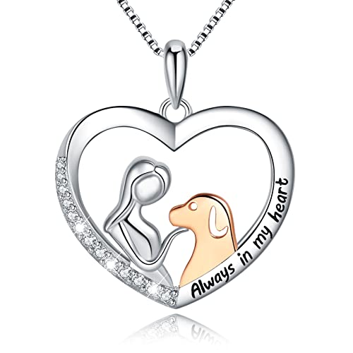 Sterling Silver Cat Necklace Jewelry Memorial Gifts for Cat Lovers | Cat Pendant Necklace ，Cute Dainty Animal Remembrance Jewelry Birthday Gifts for Cat Mom Her Women - style: dog necklace