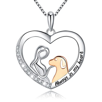 Sterling Silver Cat Necklace Jewelry Memorial Gifts for Cat Lovers | Cat Pendant Necklace ，Cute Dainty Animal Remembrance Jewelry Birthday Gifts for Cat Mom Her Women - style: dog necklace