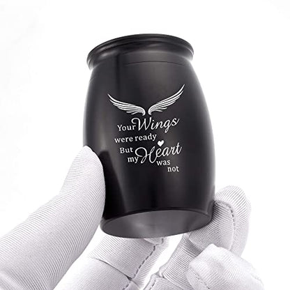 Black Small Keepsake Urn for Ashes Adult Male/Man/Dad/Father