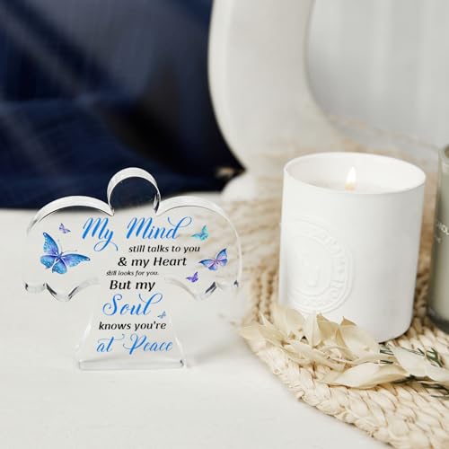 Condolence Gifts, Remembrance Gifts, Sympathy Memorial Angel Acrylic Decor Sign, Grieving Gift with Sympathy, Condolence Bereavement Sympathy Gifts for Loss of Loved One - style: 006