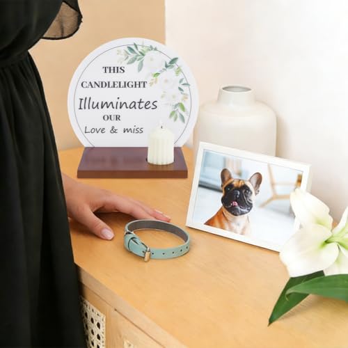 PH PandaHall Memorial Candle Holder Sympathy Gifts Acrylic Wedding Sign with Wooden Stand Memorial Table Sign for Loss of Loved Memorials Service Ceremony Decor Bereavement Gift, 5.9x10.6 Inch