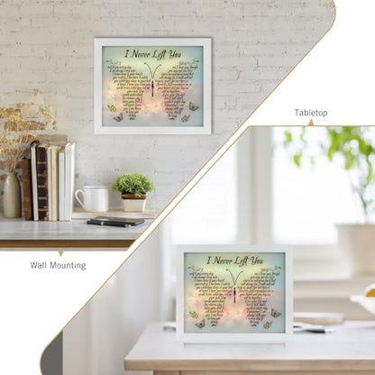 Sympathy Gift LED Memorial Shadow Box Memorial Gifts for Loss of Loved One Mother Mom Dad Father, Bereavement Gifts Condolences Gifts in Memory of Loved One Gifts - size: I Never Left You White