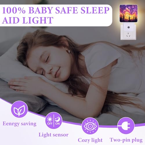 Misty Forest Night Light,Night Lights Plug into Wall,Led Lamp for Stairway/Hallway/Bedroom 0.5W Nightlight Sleep Friendly - color: Misty Forest