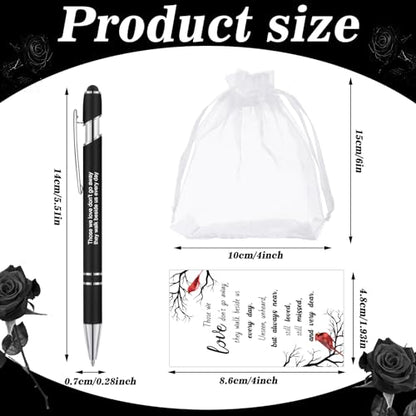 Yeaqee 150pcs/50set Funeral Favor Pen Poem Card for Guests, White, Cardinal - color: White, style: Cardinal