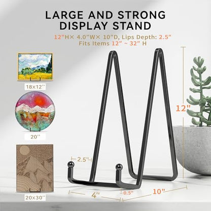 IPAME 12 Inch Large Plate Stands for Display - Metal Picture Frame Easel Stands for Plates, Books, Platters, Plaques, Decor (2 Pack) - size: 12 Inch