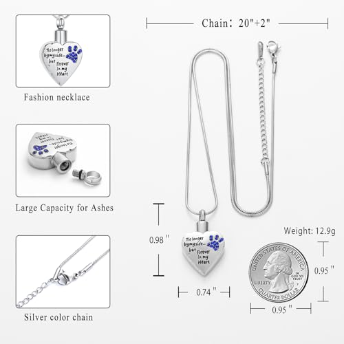 memorial jewelry Your Wings were Ready, But My Heart was Not Stainless Steel Carved Locket Cremation Urn Necklace for Pet Dog Cats - color: Customize