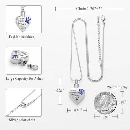 memorial jewelry Your Wings were Ready, But My Heart was Not Stainless Steel Carved Locket Cremation Urn Necklace for Pet Dog Cats - color: Customize