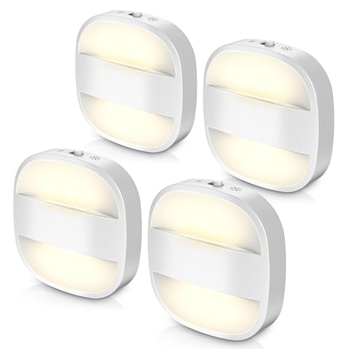 Night Lights Plug Into Wall,4 Pack Foldable Night Light | Portable Dimmable Mini Nightlight with Dusk to Dawn Sensor,3000K Ideal Travel Night light for Bedroom Stairs Hallway - color: Warm
