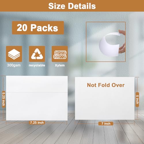 Silunkia 20 Packs White Blank Note Cards and Envelopes 5 x 7 - color: White, size: 5x7-20pcs