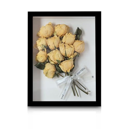 8 x 10 Inch Shadow Box Frame 3 cm Inner Depth Wooden Deep Box Frames for Tabletop and Wall, Deep Frame Display Boxes 3D Picture Frames for Flower Tickets Memorabilia (Black, 8 x 10 Inch) - color: Black