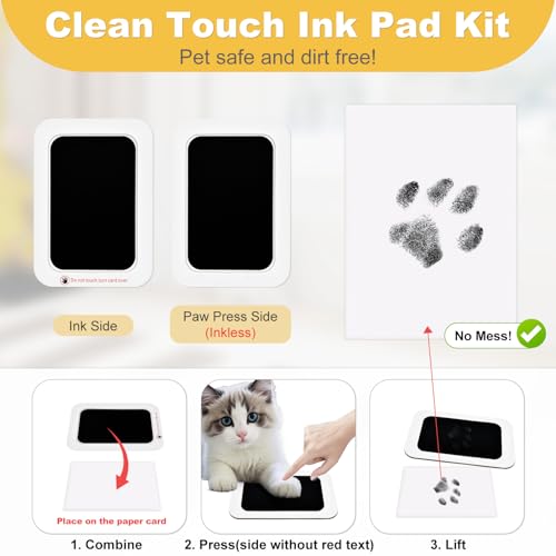 Paw Print Kit for Dogs - Extra-Large Clean Touch Dog Paw Print Kit, Mess-Free Baby Footprint Kit Inkless Hand and Footprint Kit, Dog Nose Print Kit DIY Gift for Dog Lover for Puppy & Newborn