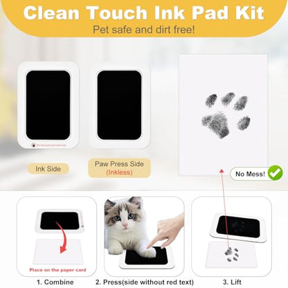 Paw Print Kit for Dogs - Extra-Large Clean Touch Dog Paw Print Kit, Mess-Free Baby Footprint Kit Inkless Hand and Footprint Kit, Dog Nose Print Kit DIY Gift for Dog Lover for Puppy & Newborn
