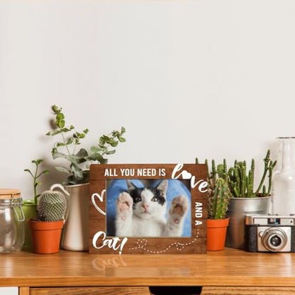 Cat Wooden Picture Frame, All You Need is Love and A Cat, Loss Sympathy Gift for Dog Cats Lovers Owners, Cats Memorial Picture Frame, Pet Memorial Gifts, Christmas Gift 7.9 * 5.7inches - color: Style 8
