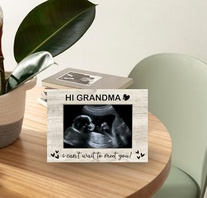 Grandma, I Can't Wait to Meet You Baby Sonogram Picture Frame, Baby Ultrasound Photo Frame Gifts for New Grandma, Gifts from Grandkids, 4x6 inch Photo - style: Grandma, I Can't Wait to Meet You
