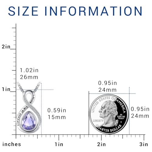 Eusense Cremation Jewelry for Ashes Urn Necklace to Put Ashes In 925 Sterling Silver Memorial Pendant Tree of Life Infinity Urn Necklaces for Ashes Necklace for Women Men - style: F-Infinity Urn-06-Jun.-Alexandrite Purple