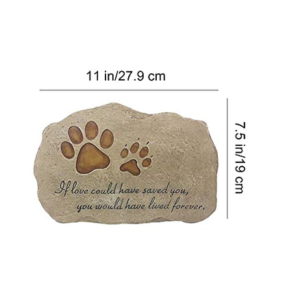 Pet Memorial Stone for Cats Dogs Headstone Pet Tombstone Grave Markers with Paw Print, Sympathy Poem in Lawn, Garden, Backyard, Pet Loss Gifts