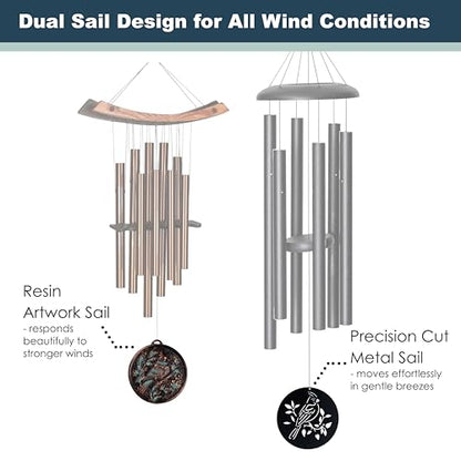 Wind Chime Sail Replacement, Wind Chime Clapper Replacement, Wind Chime Repair Kit with 2 Wind Catchers, Resin & Metal Sail, Universal Wind Chimes Parts for Outdoor Wind Chimes (Cardinal, 4.3") - color: Cardinal