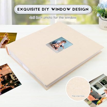 Photo Album 4x6 Vertical 600 Photos with Writing Space, Beige - color: Beige