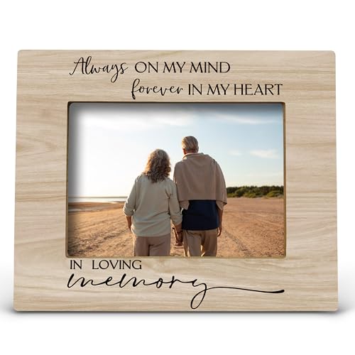 FONDCANYON Always on my mind Forever in my heart In loving memory Picture photo frame, Sympathy Bereavement Gifts for Loss of a Loved One, Memorial Condolences Remembrance (5x7 inch photo) (Color3) - color: Color3