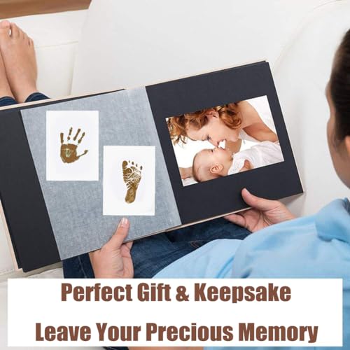 Large Inkless Hand and Footprint Kit, Baby Keepsake, 2-Pack | No-Mess Clean Touch Ink Pad for Baby Handprint & Footprint, Non-Toxic Baby Gift, Pet Paw Print Keepsake Kit（Brown) - color: 2 Pack Brown