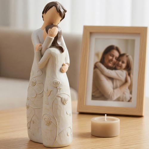 Mom and Daughter Figurines, Mom Gifts, Mothers Day, Christmas, Thanksgiving, Birthday Gifts for Mother from Daughter, Mother and Daughters Sculpted Hand-Painted Figure, Mama Presents - color: Mom and Daughter Figurines