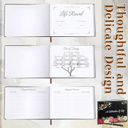 Yingzhao Memorial Funeral Guest Book with Pen 144 Pages Cardinal Funeral Guest Sign in Book for Memorial Service Celebration of Life Party Supplies in Loving Memory(Flower) - style: Flower