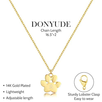 Dog Memorial Gifts for Loss of Dog Paw Print Neckalce for Women with Initial Dogs Mom Gifts Necklace for Women Dainty 14k Gold Plated Heart Necklace Pet Memorial Dogs Lover Birthday Gift for Pet Lovers - style: Big Paw V