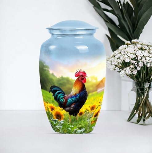 Rooster Urn for Ashes Adult Male - Urns for Women Human Ashes (10inch 1Pc) - size: Large
