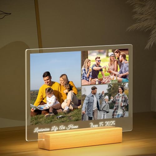 LOUISMIAA Custom Picture Frames Light,Personalized Photo Frame with Night Light,Customized Picture Frame,Personalized Anniversary Birthday Valentine's Day Gifts for Women Men Same Day Shipping - color: Style 4