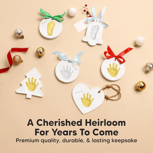 Baby Hand and Footprint Kit, Personalized Baby Christmas Ornament(Presents) - color: Trove, Presents