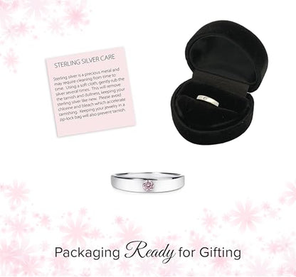 Precious Pieces Dainty CZ Ring, 925 Sterling Silver - color: Simulated Amethyst CZ