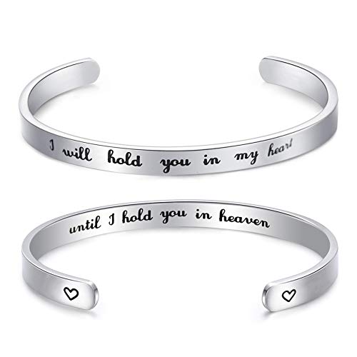 LParkin Memorial Bracelet Sympathy Gift I'll Hold You in My Heart Until I Hold You in Heaven Remembrance Bereavement Gifts Jewelry