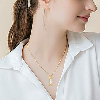 Imrsanl Glass Hourglass Urn Necklace Cremation Jewelry for Ashes - color: Gold