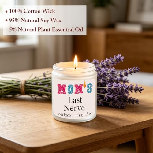 Mom Gifts Novelty Lavender Scented Soy Candle Gift Mothers Day Christmas Anniversary Valentines Birthday Gift for Your Mom Mama Mothers Stepmother Adoptive Mother from Daughter Son - color: Mom
