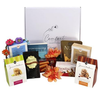 Gift Basket Village - Comfort Care Package, Supportive Gift Box with Cookies, Nuts, Chocolates & Grief Book for Difficult Times - style: Supportive Gift Box (9-Piece Set)