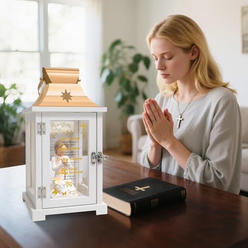 Christian Gifts for Women Faith, Inspirational Gift, Prayer of Peace Figurine Lantern, Religious Gifts for Female Men, Spiritual Gift