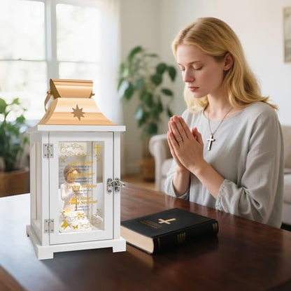 Christian Gifts for Women Faith, Inspirational Gift, Prayer of Peace Figurine Lantern, Religious Gifts for Female Men, Spiritual Gift