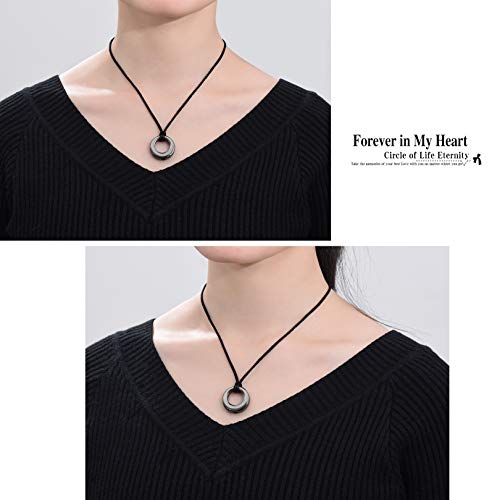 Hearbeingt Cremation Jewelry Urn Necklace for Ashes for Women Men, Circle of Life Eternity Memorial Pendant Ash Jewelry - color: Gun-Always in My Heart