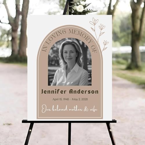 Funeral Welcome Sign, Celebration of Life Welcome Sign, in Loving Memory Sign, Celebration of Life, Celebration of Life Sign, Memorial Sign with Photo #Tfo - color: Version #3
